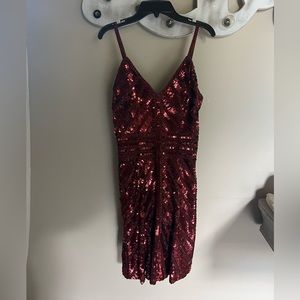 Red Sequin Sherri Hill Homecoming Dress
